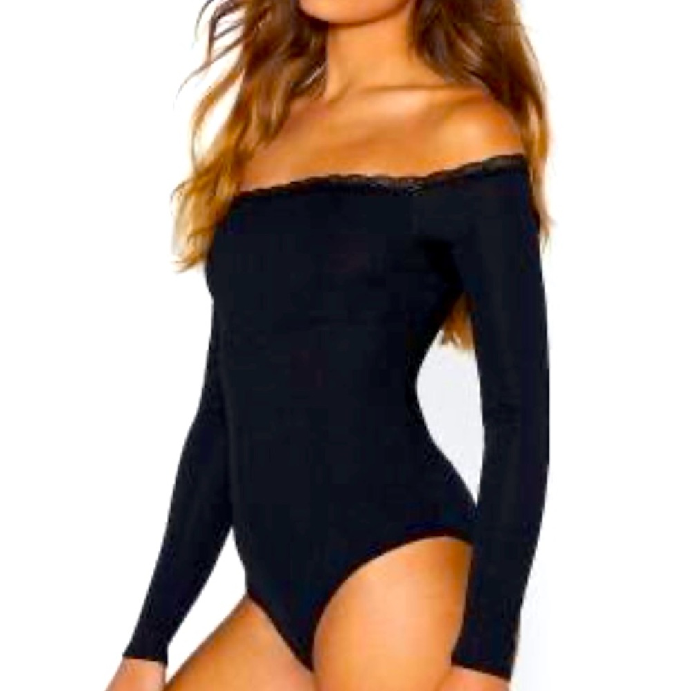 Off shoulder with lace bodysuit from Nasty Gal